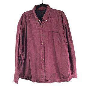 Wrangler Premium Quality Mens Button Down Shirt Cotton Chest Pocket Plaid Red XL